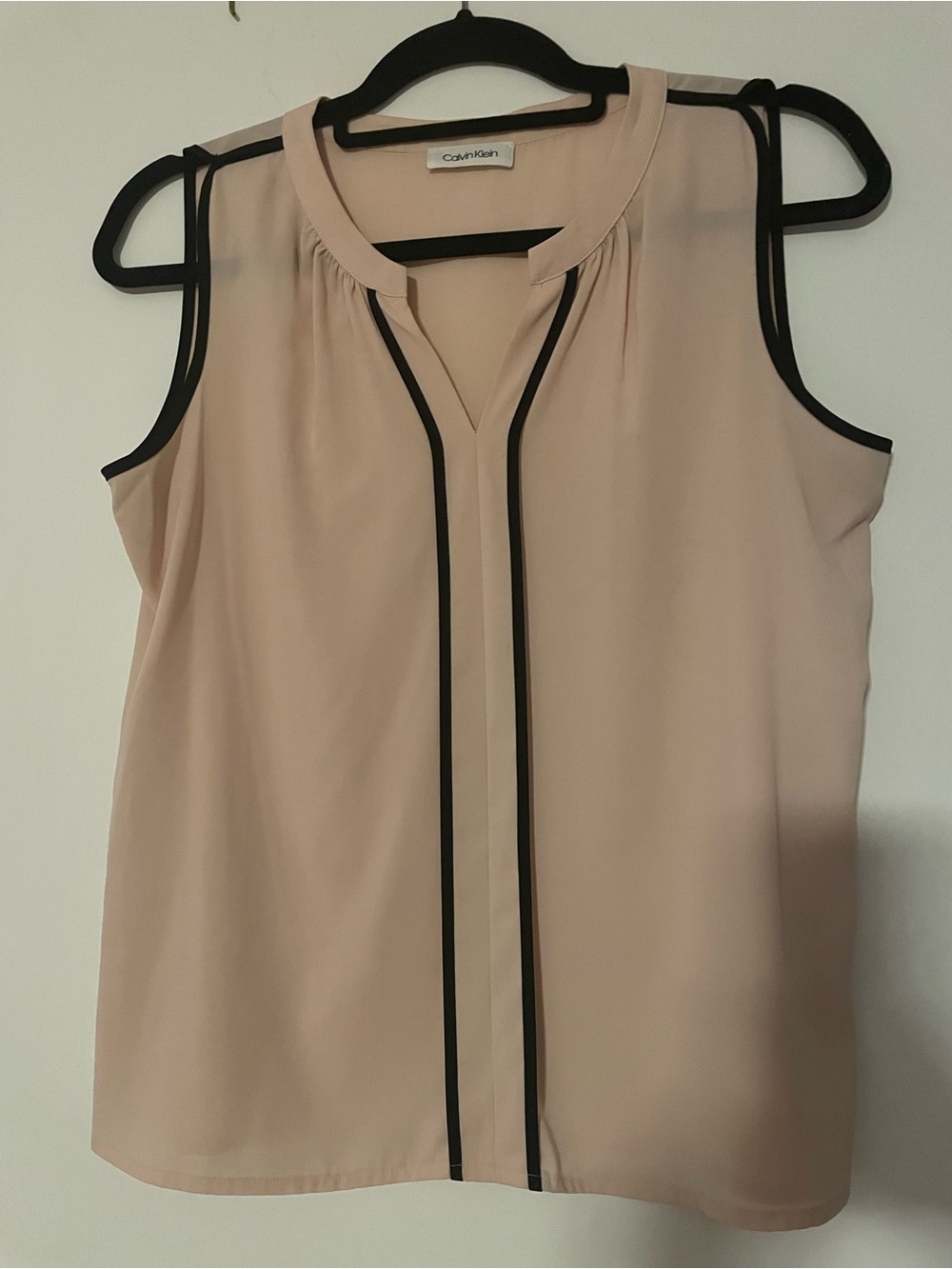 Calvin Klein Blush Sleeveless Camisole with Black Trim